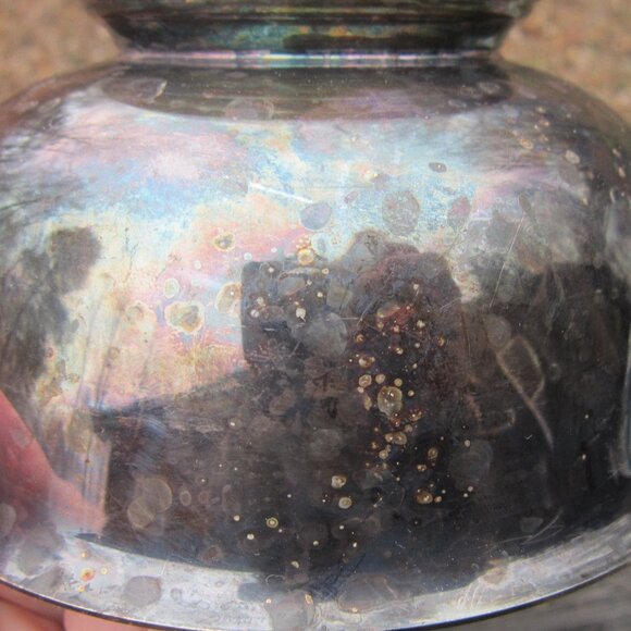 Gorham Vintage Silver-Plated Revere Style 6.5" Bowl Tarnished Pedestal 1960s - Picture 7 of 9